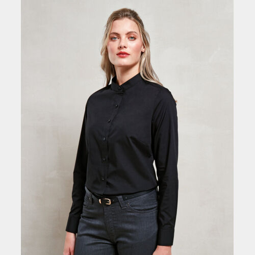 Women's banded collar 'grandad' shirt Thumbnail