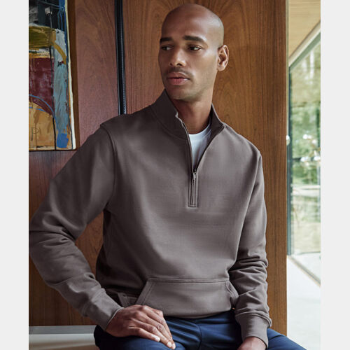 Regular fit 1/4-zip piqué sweatshirt Thumbnail