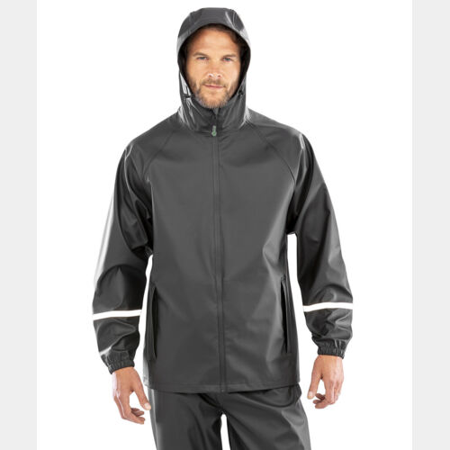 Prism PU waterproof jacket with reflective bands and recycled backing Thumbnail