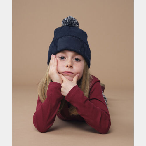 Kids snowstar patch beanie Thumbnail