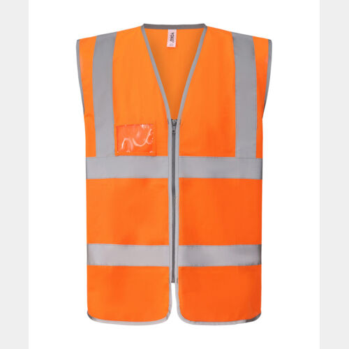 Hi-vis zip ID reflective border waistcoat (HVW103) Thumbnail