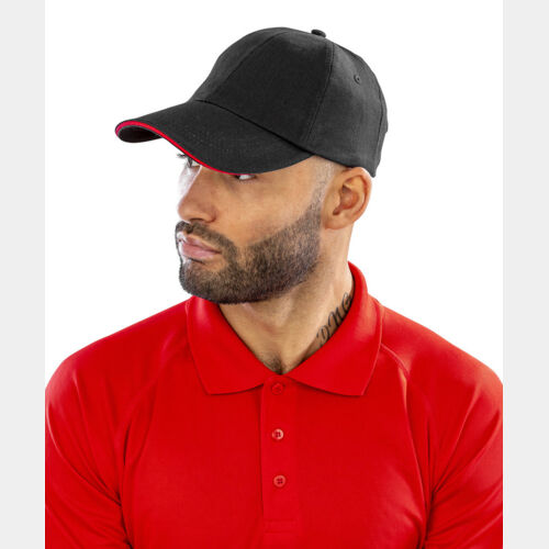 Brushed coton printers/embroiderers cap with sandwich peak Thumbnail