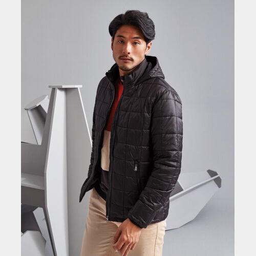 Box quilt hooded jacket Thumbnail