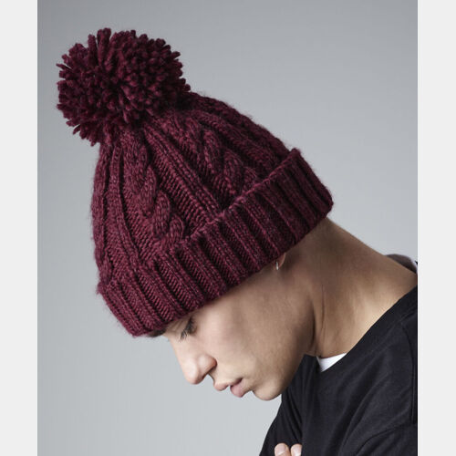 Cable knit melange beanie Thumbnail