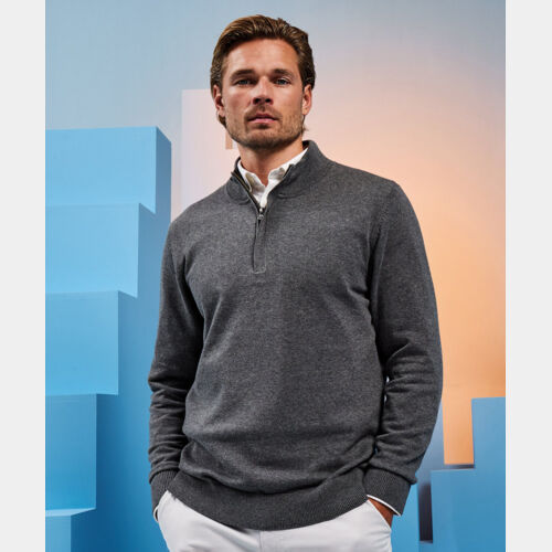 Men's cotton blend ¼ zip sweater Thumbnail