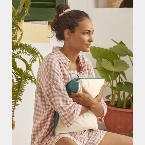 Fairtrade cotton piped cushion cover Thumbnail